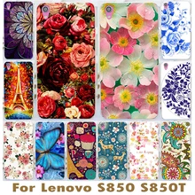 Beautiful Flower Design Painted Hard Black Cover Cases Fit For Lenovo s850 s850t Rose Peony Flowers Background phone case cover