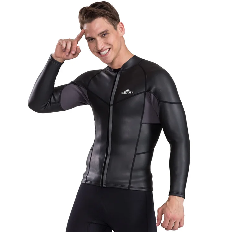 Men's 2mm Neoprene Wetsuit Jacket Windsurf Warm Scube Dive Waterski