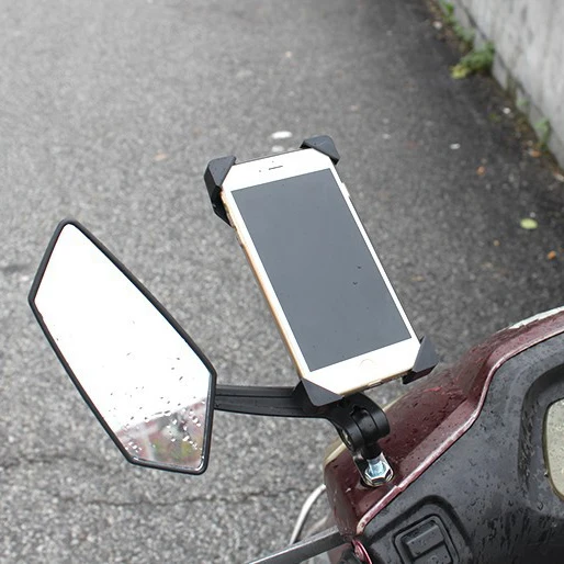 Base di montaggio specchio retrovisore argento Phone Mounts