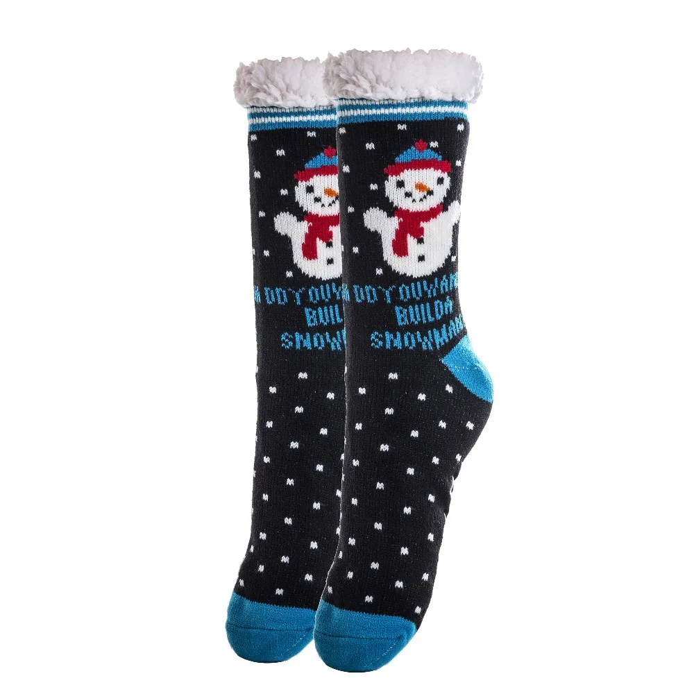 FRALOSHA/5 пар длинных носков домашние тапочки женские зимние теплые ворсистые домашние тапочки с нескользящей подкладкой рождественские носки FT8
