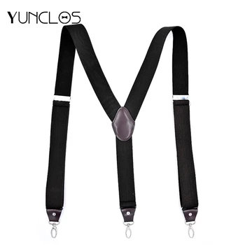 

New Arrival Men Women Unisex Suspenders 3.5 Width 3 Clips Suspender Adjustable Elastic Y Back Women Pants Braces