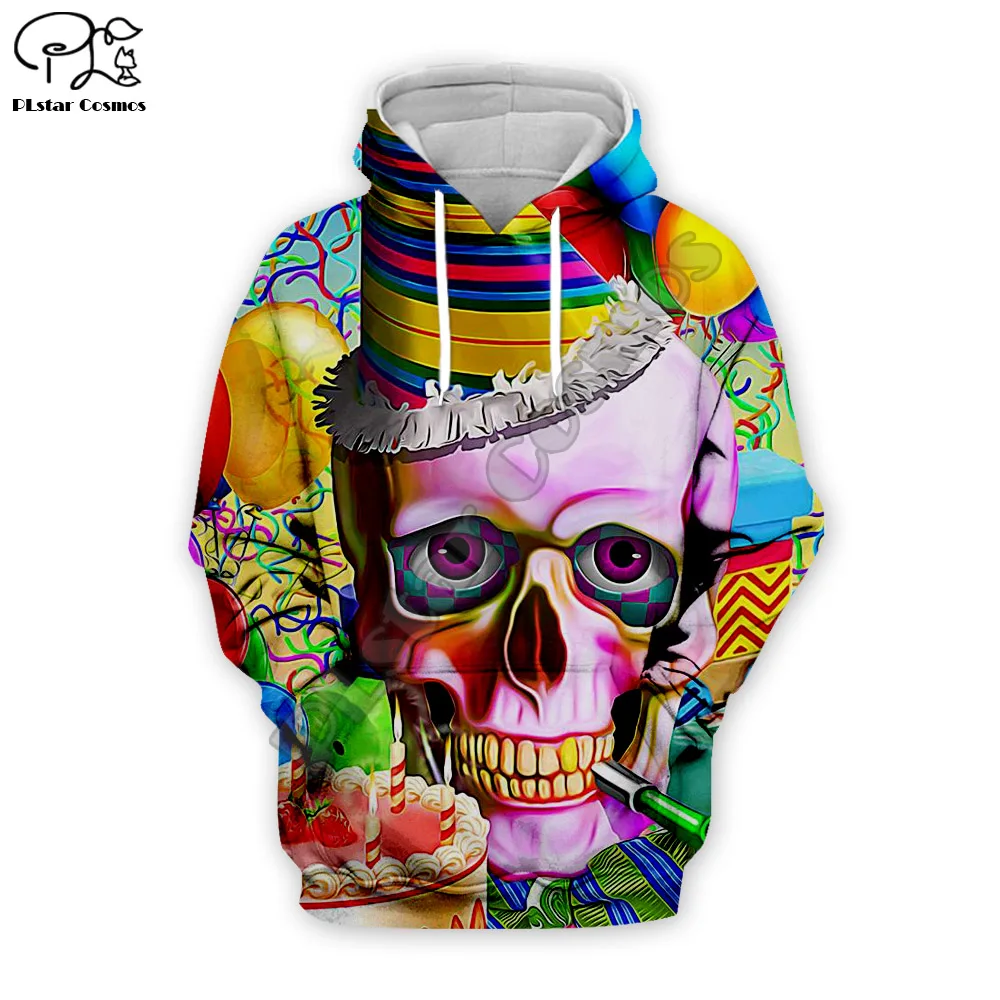 

Funny Skull head Halloween print Men 3d Hoodies Sweatshirts harajuku colorful Streetwear cake Hooded Autumn women Tracksuits top