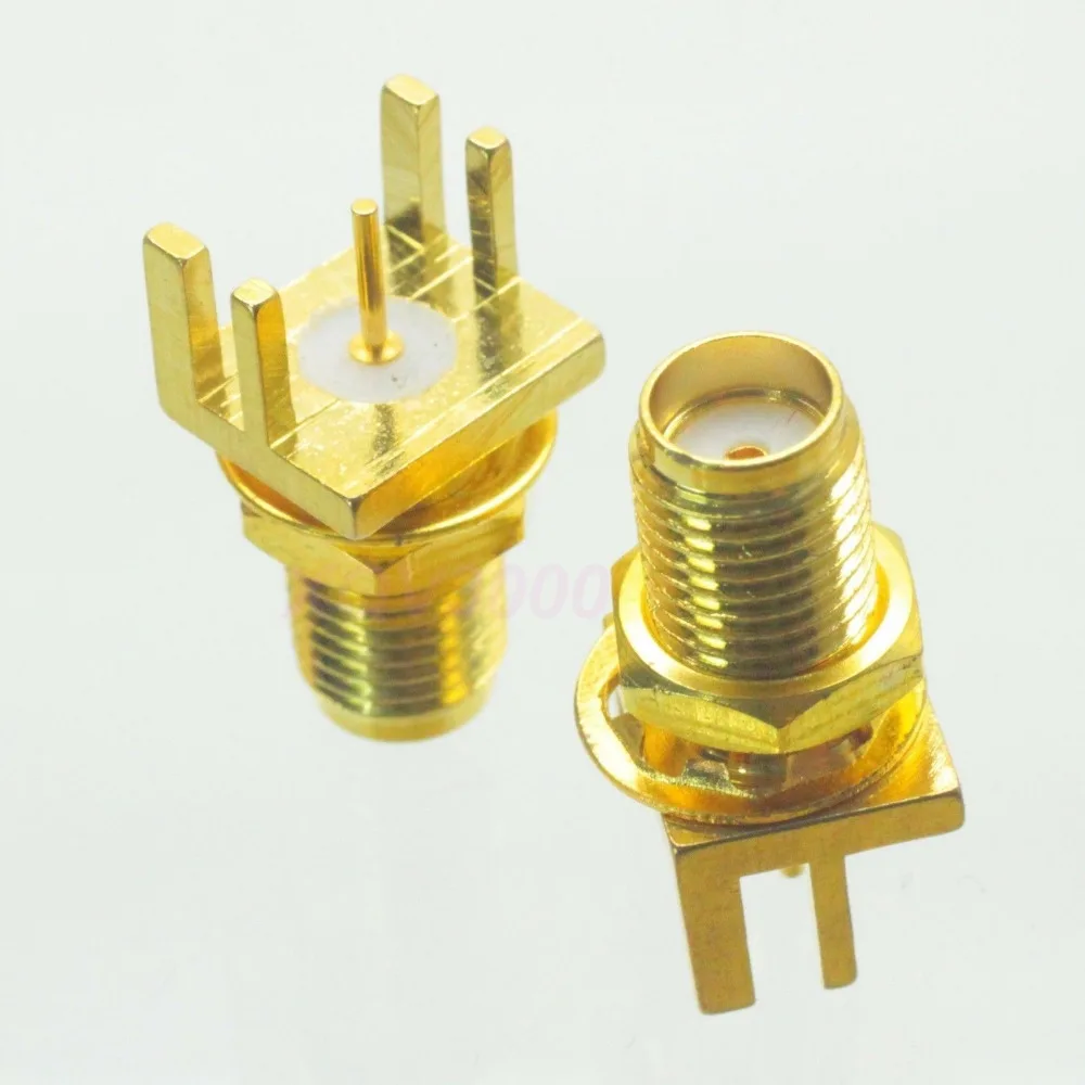 1pce Connector SMA female jack pin bulkhead solder PCB clip edge mount