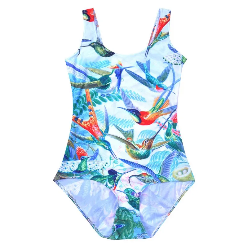 New 1030 Sexy Girl Summer Plant weeds leaf 3D Print Sleeveless One piece Swimsuit Swimwear Women Bodysuit Bathing Suit Plus