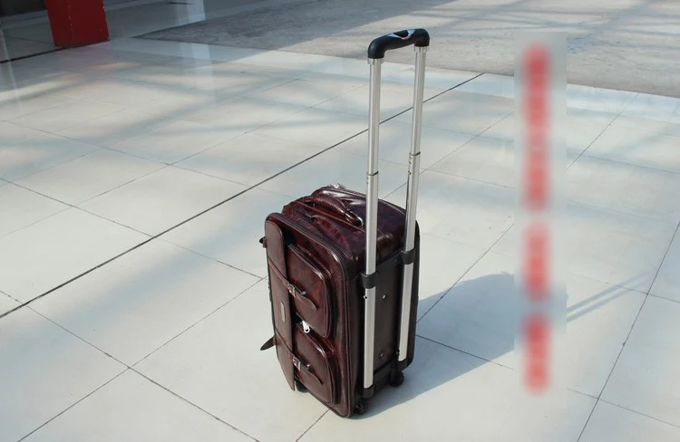 Carrylove мужская кожаная тележка koffer для путешествий, багажная сумка с колесами