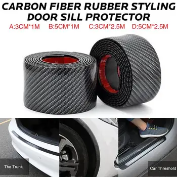 

Car Sticker Rubber Styling 5D Carbon Fiber Door Sill Protector Cover Bumper Sticker Auto Accessories For Toyota BMW KIA Ford etc
