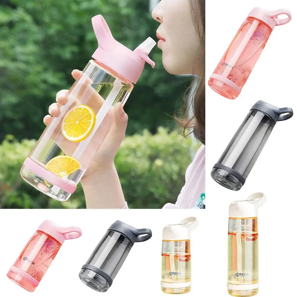 

550/850ml Portable Cute Juice Water Bottle Drinking Cup with Lid Straw Office Outdoor Sports Travel Water Drink Bottles BPA Free