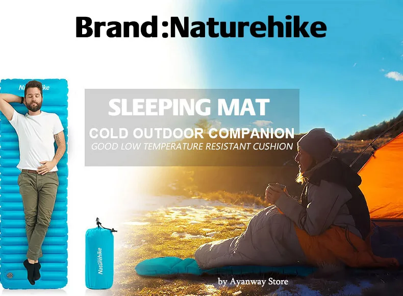 Esteira de Acampamento Almofada de Dormir Quente ao ar Naturehike Nh18q001 d Push Cama Inflável Almofada Tenda à Prova d' Água Livre Piquenique Colchão Dobrável 7 Naturehike NH18Q001-D cama inflável tenda almofadas de