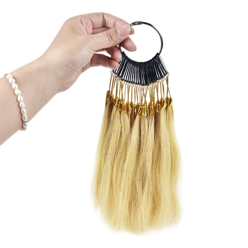 30pcs/set 100% Asian Human Hair Color Ring Color Chart Swatch Rings for Remy Hair Extensions Salon Color Design Practice Rings