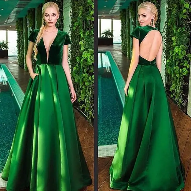 moss green gown