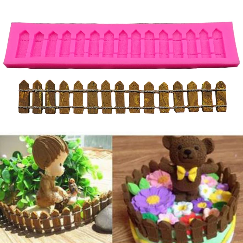 

Long Fences to build your Castle Garden 3D Silicone cake mold Fondant Cupcake Cake Decorating Gumpaste Chocolate Mould soap mold