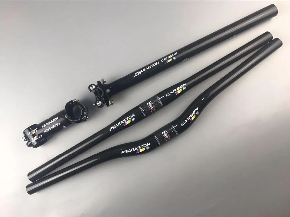 

New FSAEASTON carbon fiber bicycle accessories straight Yan handlebar stem seatpost three-piece