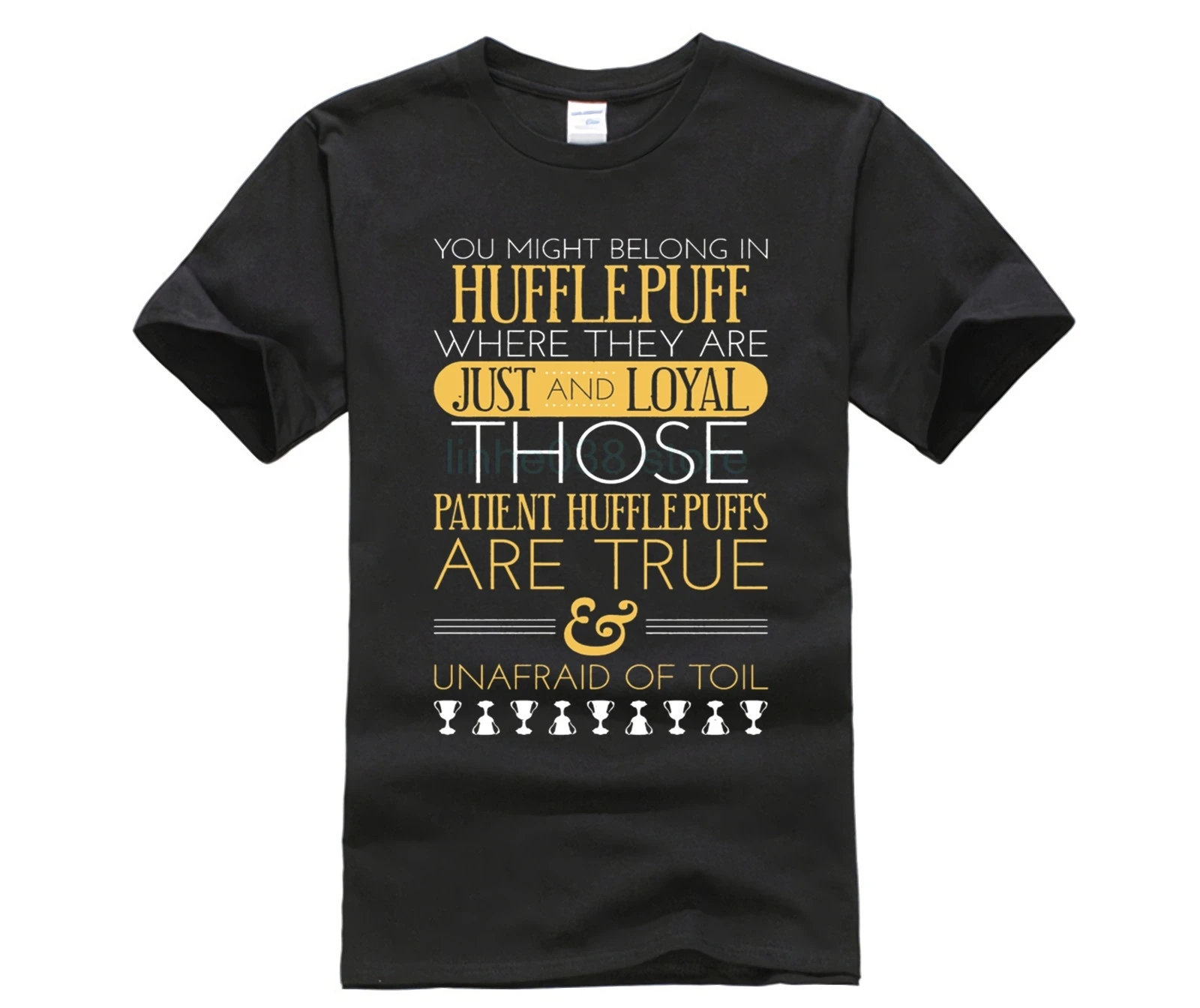 Азиатский размер футболка Гарри tee Hufflepuff T-Shirt (1) potter top