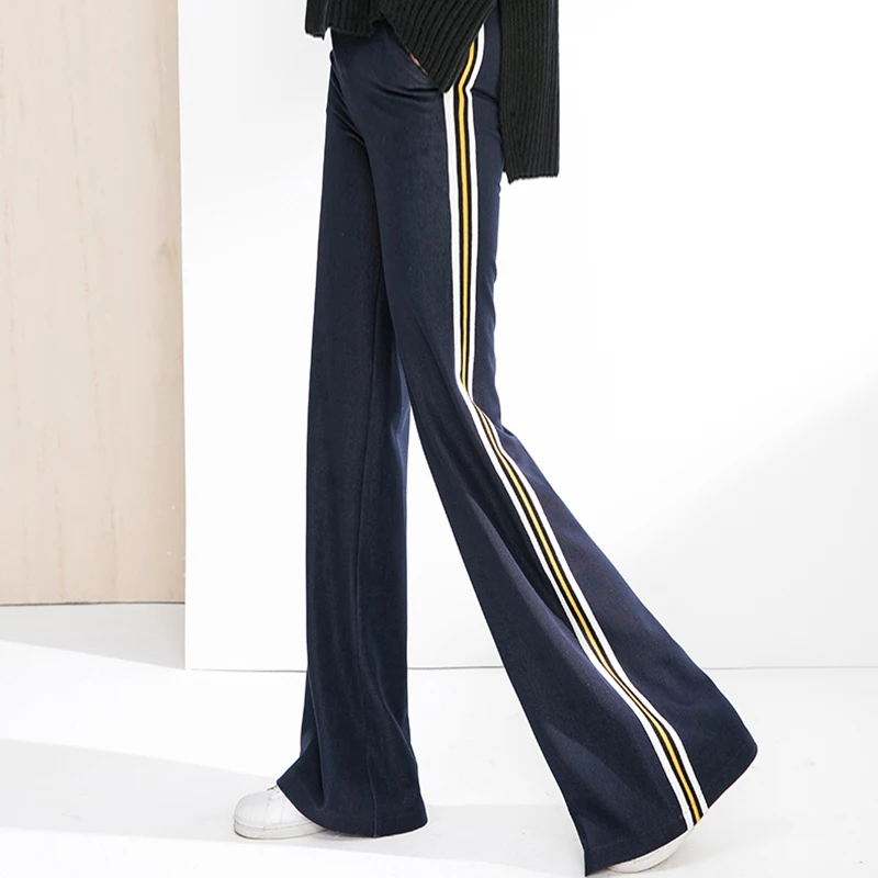 long striped trousers