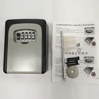 

Lock Outdoor Key Safe Box Key Storage Lock Box 4-digit Password Alloy Keys Storage Boxes Padlock Key Organizer New