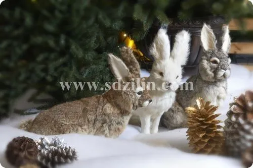 ZILIN lifesize имитация кролика, заяц ручной работы, пасхальное украшение Кролик 3 цвета на выбор