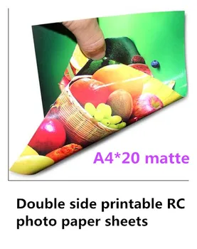 

A4 *20 pieces Matte surface double side printing rc photo paper for dye pigment inkjet printer