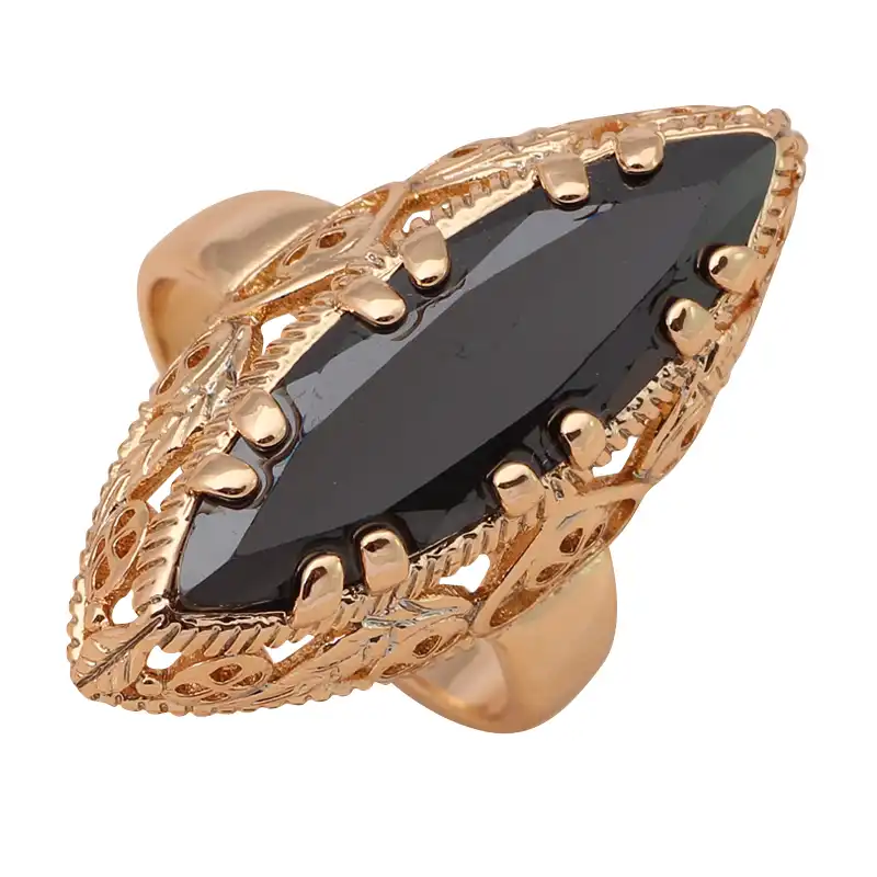 Cool Black Onyx Ring For Women Health Golden Element Gold Color Fashion Jewelry Wholesale Retail Ring Sz 7 8 9 Jr24a Fashion Rings For Women Rings For Womenring For Aliexpress