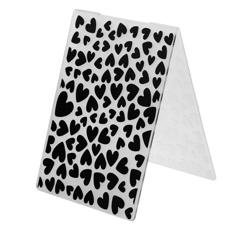 

Two Hearts Leaves Stars Pattern Plastic Embossing Folder DIY Album Plastic Template Stamp Paper Card Craft Making for Scrapbook
