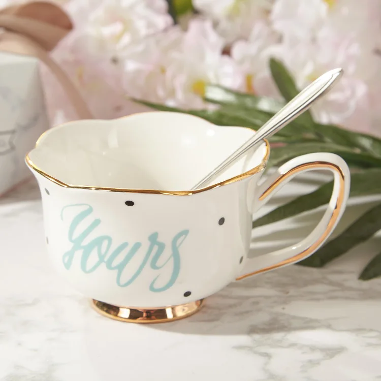 Золотой послеобеденный чайный набор с блюдцем, кофейная чашка, чайный горшок, чайный поднос, подарок подружки невесты