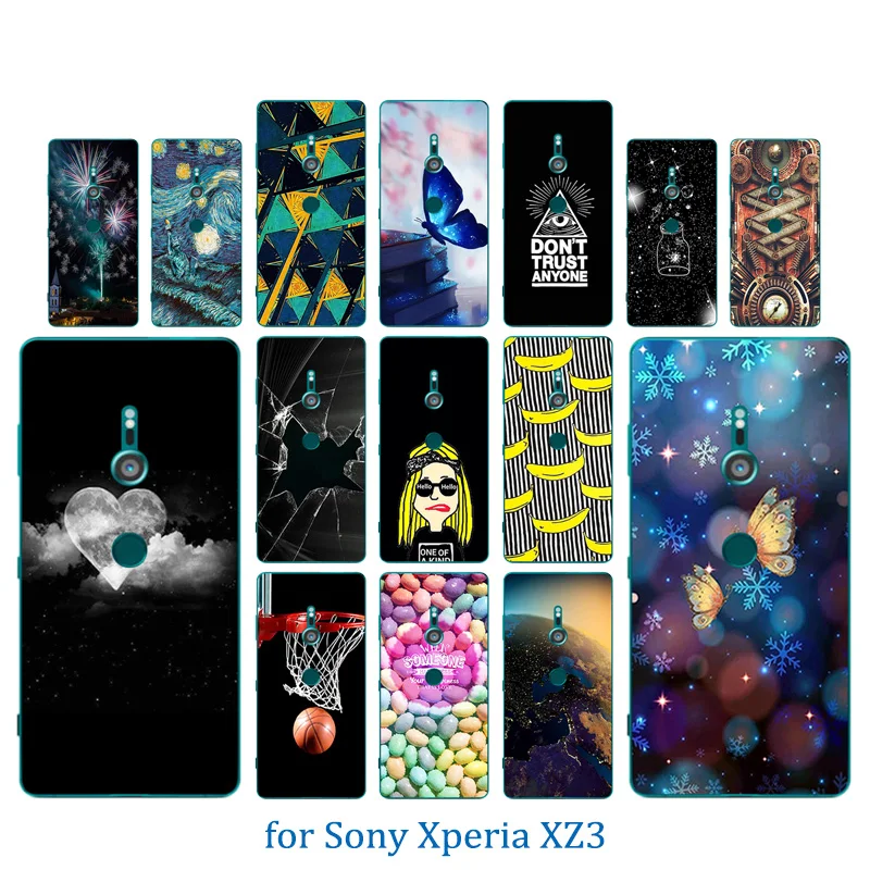 Чехлы 6 0 дюйма для Sony Xperia XZ3 тонкий мягкий силиконовый чехол с принтом сердца и