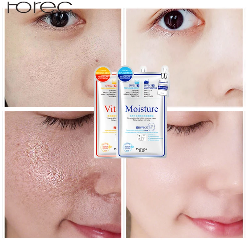 

ROREC Vitamin Whitening Essence Face Mask Oil Control Hydration Moisturizing Brighten Tight Shrink Pores Mask Skin Care 30g