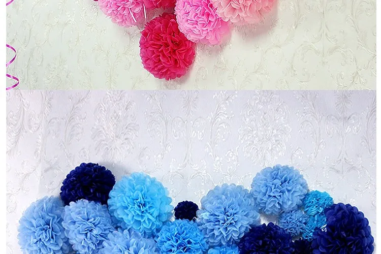 FENGRISE 5 шт. 15 см искусственные цветы дешевые декоративные китайские помпоны гирлянды поддельные венок свадебный автомобиль шарики из бумажных салфеток ремесла