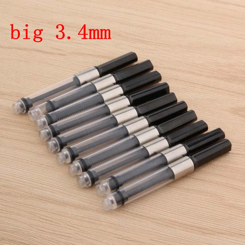 10pcs34mmmetalblacksilverbigFountainPenInkRefillCartridges