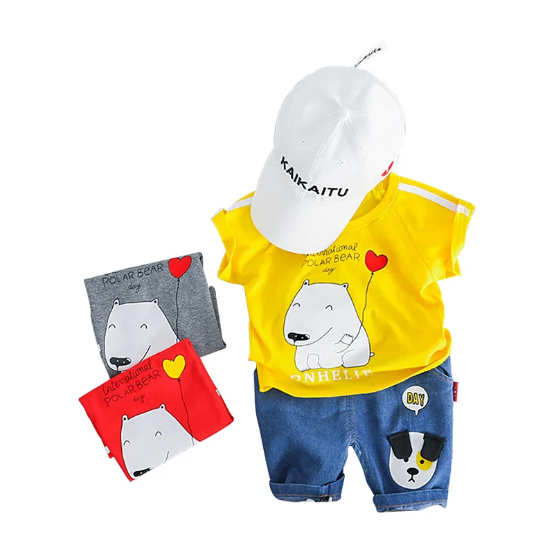 

2019 summer sweatshirt + pants two-piece boy Korean fashion cotton cartoon casual boy two-piece