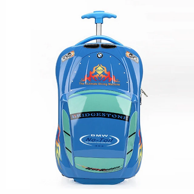 Microfiber Spiderman Travelling Suitcase Trolly Backpack For Kids - Blue -  16 Inch