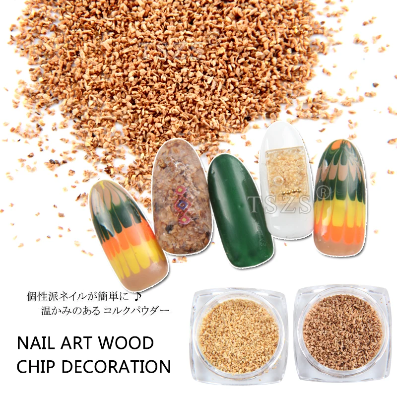 

1pot/lot New Design 3D Nail Art Light Dark Wood Chip Decoration DIY Nail Dust