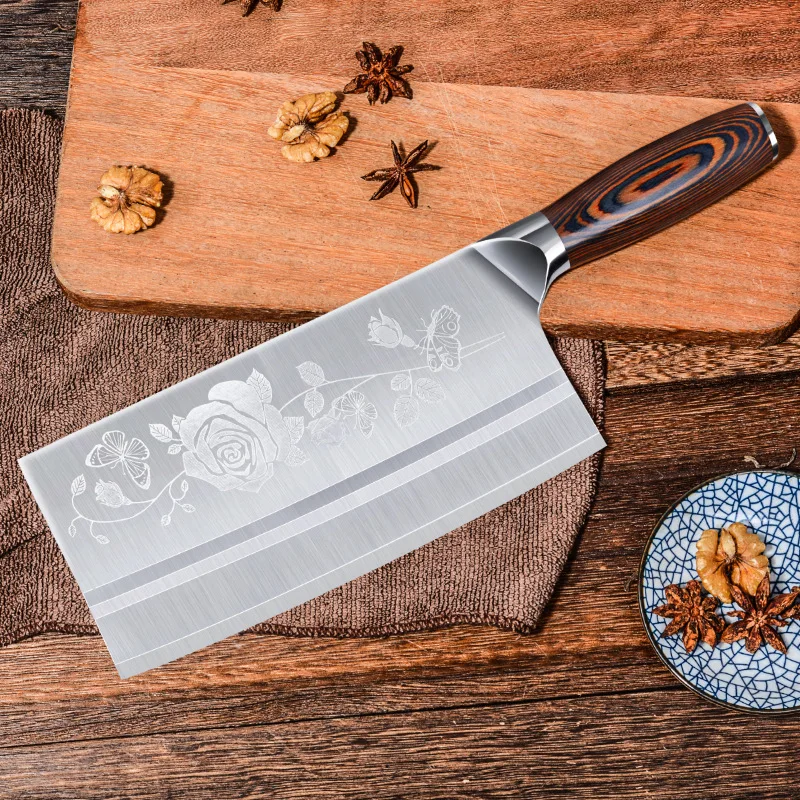 Timhome Stainless Steel Meat Cleaver 8inch Chinese Knife Butcher Knife Chopper Vegetable Cutter Kitchen Chef Knife Timhome Stainless Steel Meat Cleaver 8inch Chinese Knife Butcher Knife Chopper Vegetable Cutter Kitchen Chef Knife