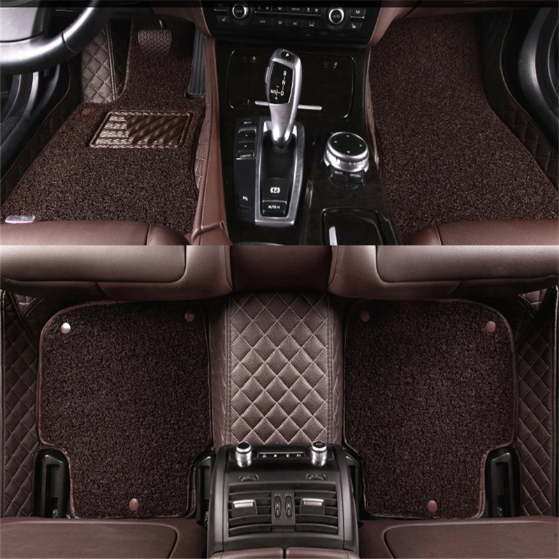 Leather Wire Car Floor Mats For Fiat 500 Bravo Viaggio Ottimo Freemont Punto Linea Coroma Sedan