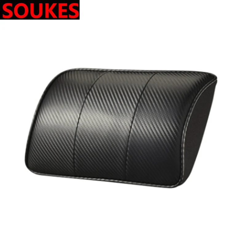 NEW Leather Car Pillow Neck Pillow Headrest Car Accessories For Volvo S60 V70 XC90 Subaru Forester Peugeot 307 206 308 407 - Цвет: black