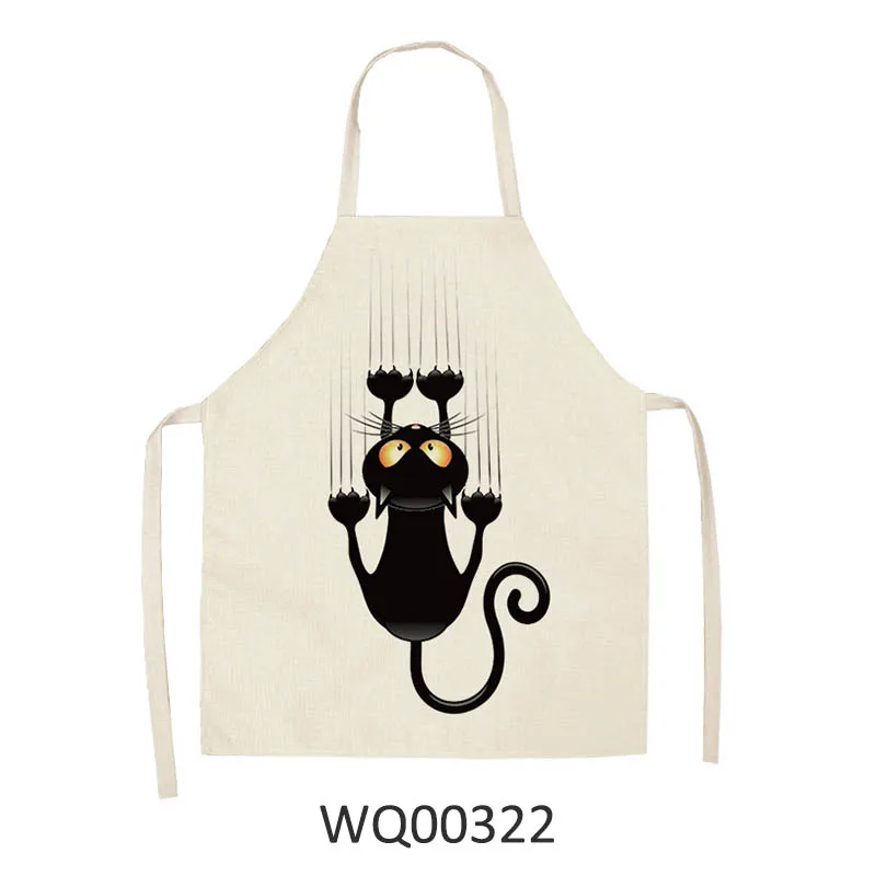 1 шт., Кухонный Фартук с милым рисунком кота, высокое качество, 68*49 см/49*40 см, фартук, легко чистится, инструменты для дома - Цвет: WQ00322