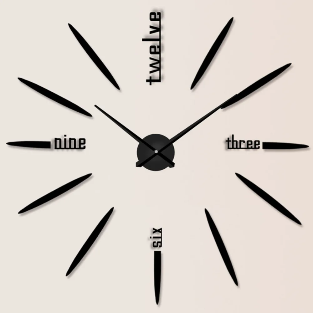 Creative 3D Wall Clocks Stickers Quality Fashion Living Room Bedroom