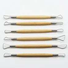 6 шт./лот двойной металлической глава скребок пластилин цветной глины инструмент комплект формы комплект долото DIY Playdough игрушки Fimo глины инструменты