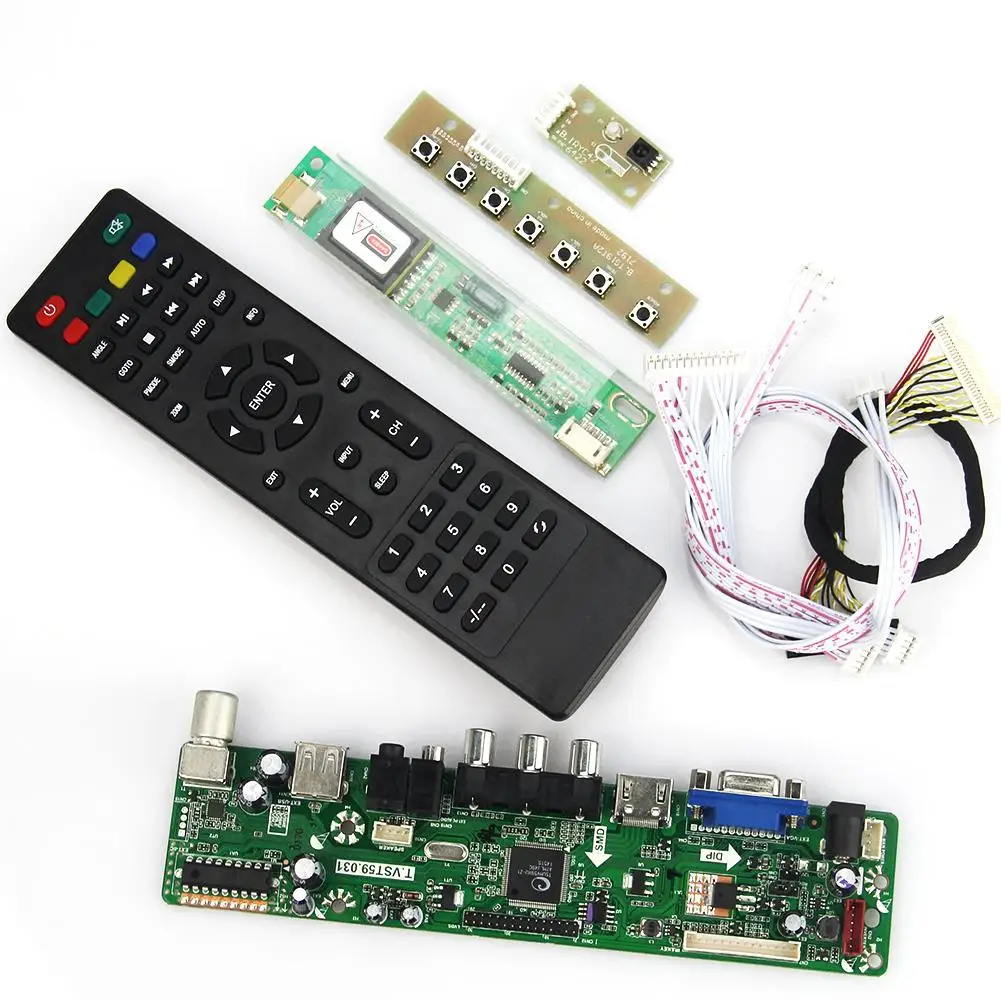 

T.VST59.03 LCD/LED Controller Driver Board For LP154WX4-TLC1 B154EW08 (TV+HDMI+VGA+CVBS+USB) LVDS Reuse Laptop 1280x800