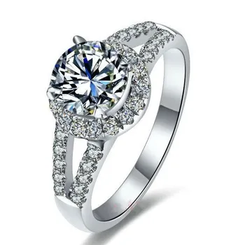 

2 Carat Solid 18k Gold Round Halo Style Fashion lovely Diamond Women Anniversary Ring Free Gold Maintenance Service All life