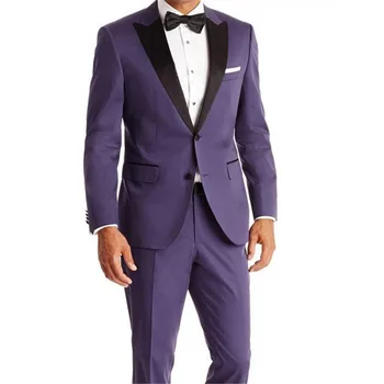 

2019 Trajes De Hombres De Vestir Grooms Tuxedos For Peaked Lapel Wedding Suits Two Piece Mens Button Groomsmen (jacket+pants)