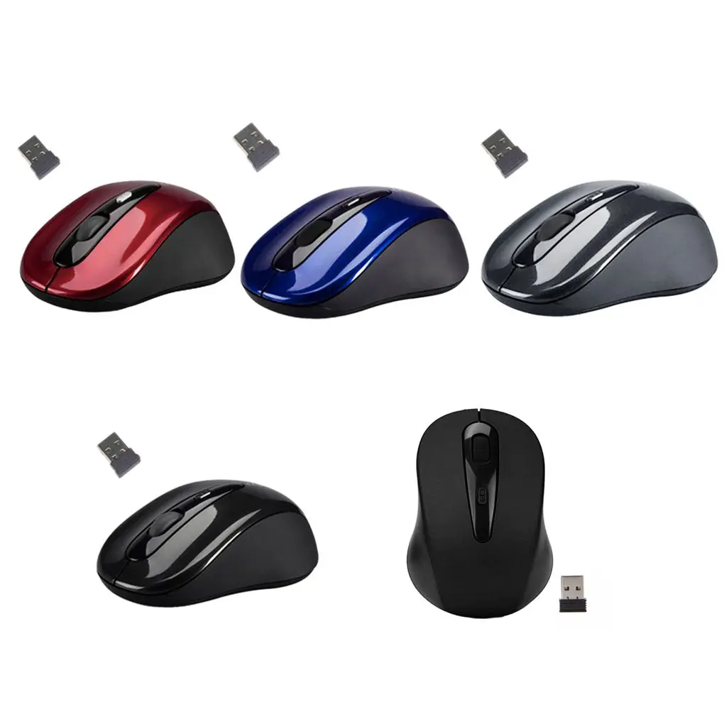 Universal 2.4GHz Wireless Mouse 1600DPI Optical Computer Cordless Office Mice with USB Receiver