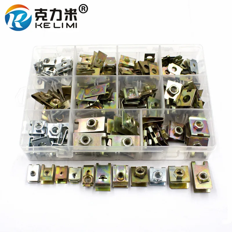  KE LI MI Universal Mixed Auto Car Self-tapping Screw Metal U-Type Base Iron Fender Bumper Leaf boar