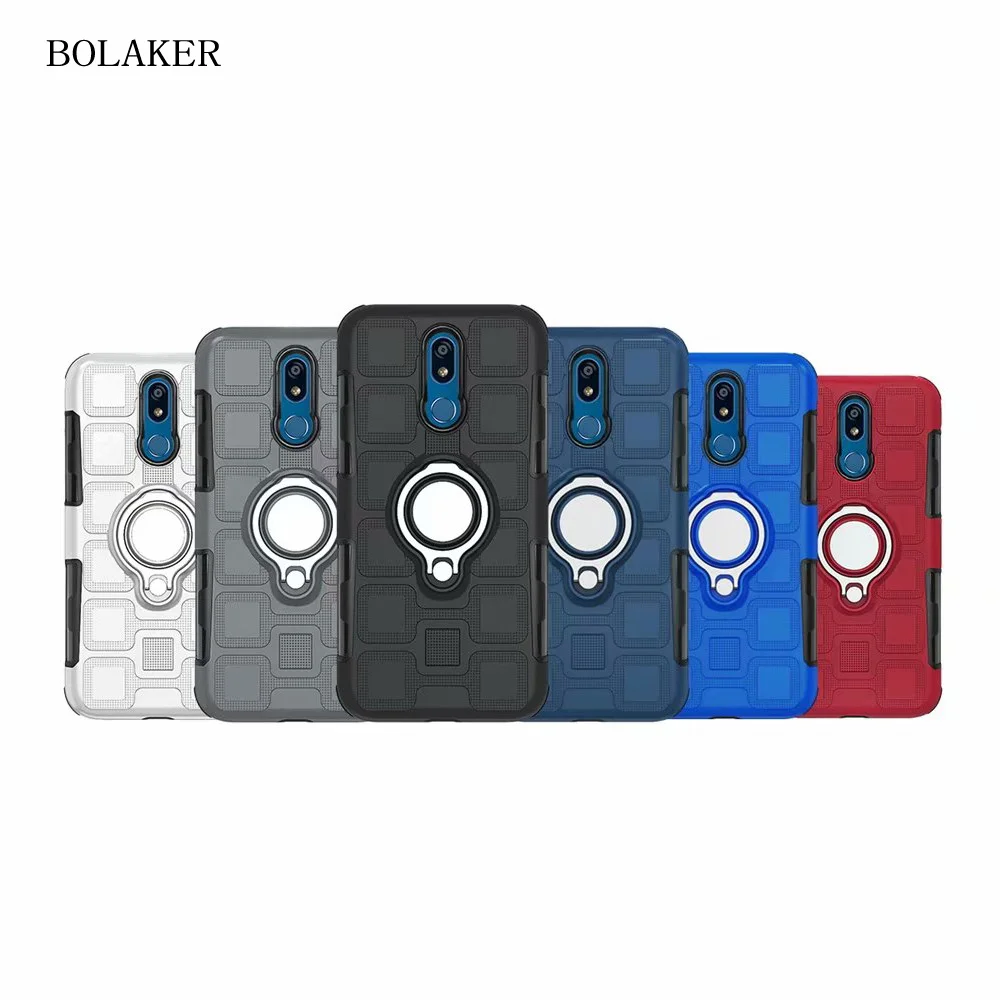 

BOLAKER two-in-one anti-fall tire pattern invisible ring bracket mobile phone case for HUAWEI y6/y7/y9/y5 prime/2018