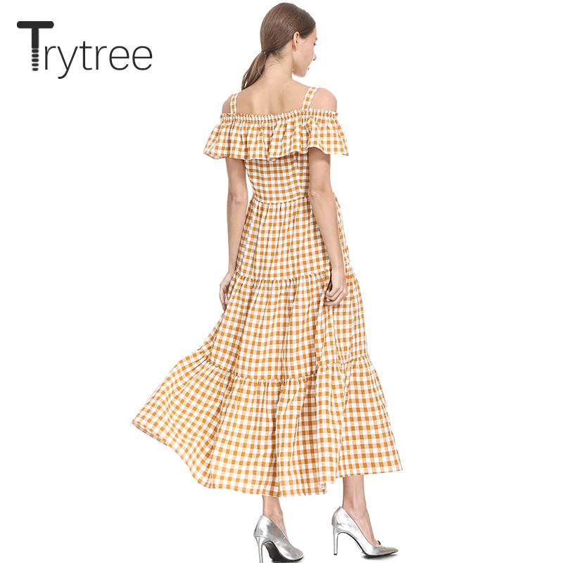 Trytree летнее плиссированное платье с вырезом лодочкой повседневное полиэфирное