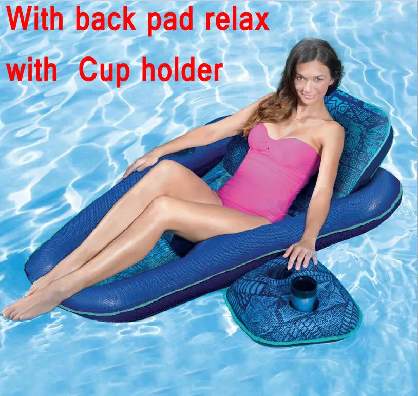 

Luxury water floating row recliner beach recliner pool floating bed three-piece adult water fun chair, 3 in 1 back rest pad sofa