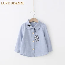 Одежда для девочек с надписью «LOVE DD& MM»; рубашки; Новинка года; модные рубашки в полоску с длинными рукавами для девочек