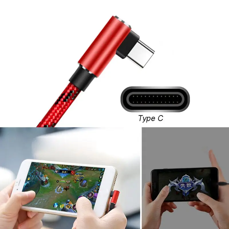 

USB 3.1 Type C 90 Degree Fast Charging Cable USB C Data Cord Charger For Samsung S10 S8 S9 Note 9 8 Xiaomi 9 mi8 mi6 Huawei P20