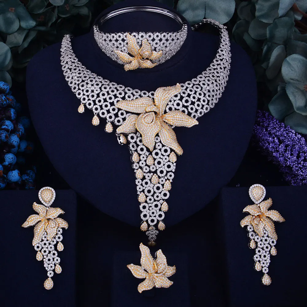 

GODKI Luxury Starfish Women Nigerian Wedding Naija Bride Cubic Zirconia Necklace Dubai 4PCS Jewelry Set Jewellery Addiction