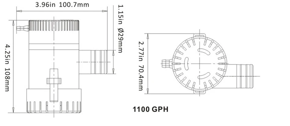 1100GPH AC/DC 12 V/24 V Трюмные насосы водяной насос для лодки/каяк, руководство по эксплуатации на английском языке, Электрический погружной насос подкачки, 1100 GPH бомба, в возрасте от 12 до 24 вольт