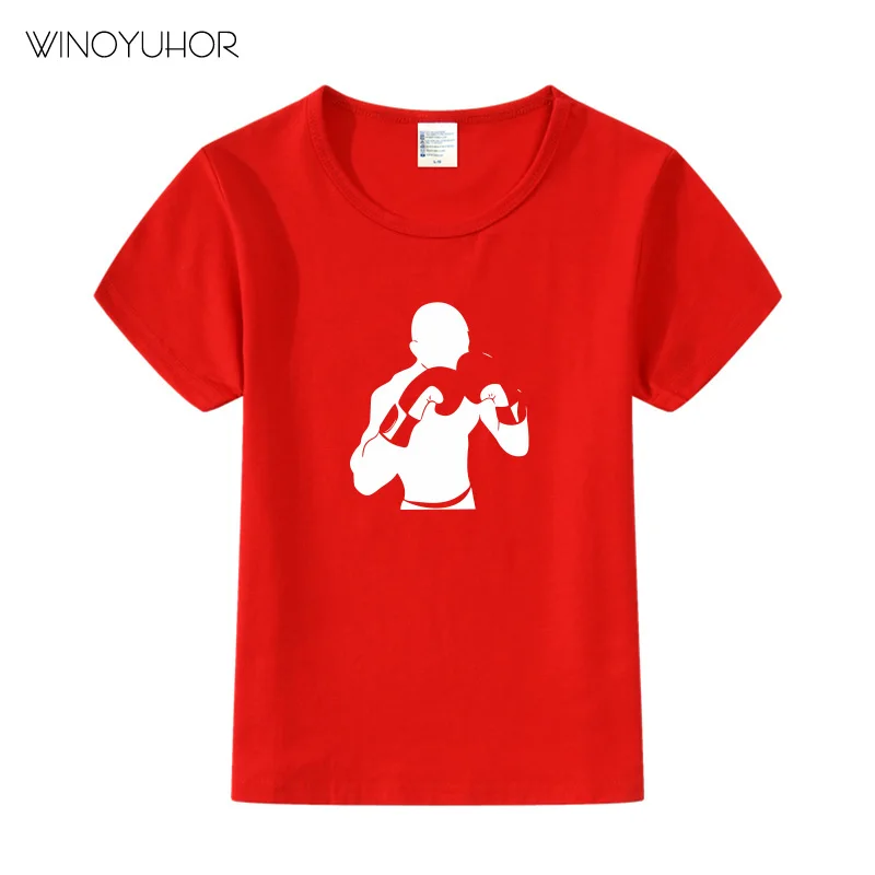 T-Shirts hot Kick Boxing Sports Fighter Kids Funny T-Shirts Summer Children Cotton Baby Clothes Boys/Girls Casual Cool Tops Tees T-Shirts discount T-Shirts